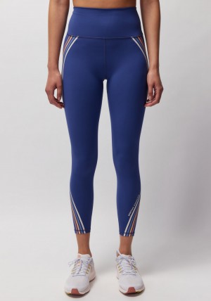 Women's Spiritual Gangster Ada Dream Tech Eco Jersey 7/8 Legging Bottoms Indigo | DT0413576