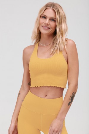 Women's Spiritual Gangster Amor Crop Tank Tops Apricot | KS4059178