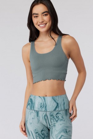 Women's Spiritual Gangster Amor Seamless Crop Tank Tops Winter Thyme | BW8653790