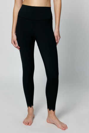 Women's Spiritual Gangster Felicity Dream Tech Eco Jersey Legging Bottoms Black | TQ7059312