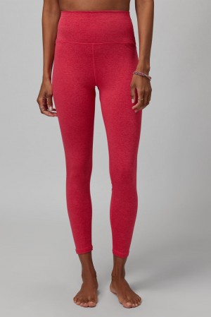 Women's Spiritual Gangster Intent Tech Heather 7/8 Legging Bottoms Heather Hibiscus | PL2650431