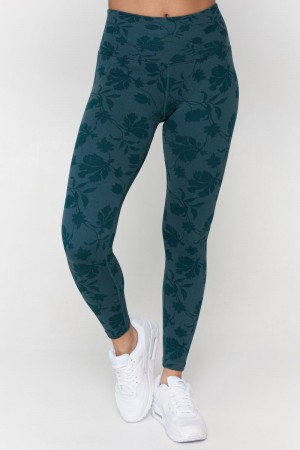 Women's Spiritual Gangster Jacquard Love Sculpt Seamless Legging Leggings Foliage Floral Print | DS4762980