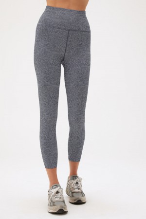 Women's Spiritual Gangster Love Sculpt Seamless Heather 7/8 Legging Bottoms Heather Grey | KM3659281