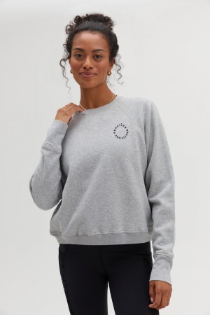 Women's Spiritual Gangster Practice Gratitude Bridget Raglan Pullover Sweatshirts Heather Grey | LB0391265