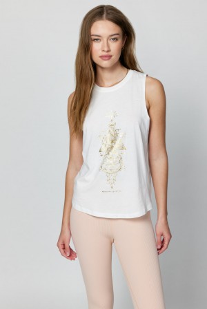 Women's Spiritual Gangster Sacred Geo Muscle Tank Tees & Tanks Stone | RM6728941