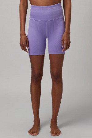 Women's Spiritual Gangster Seamless Biker Short Shorts Amethyst | DJ9130247