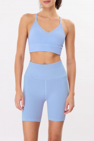 Women's Spiritual Gangster Selene Seamless Triangle Bra Tops Bluebird Day | YT2074653