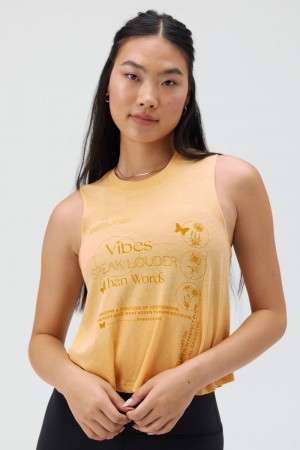 Women's Spiritual Gangster Vibes Crop Tank Tees & Tanks Heather Apricot | TC6583479