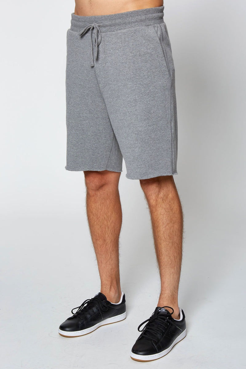 Men's Spiritual Gangster Fleece Short Shorts Heather Grey | ZR9524168