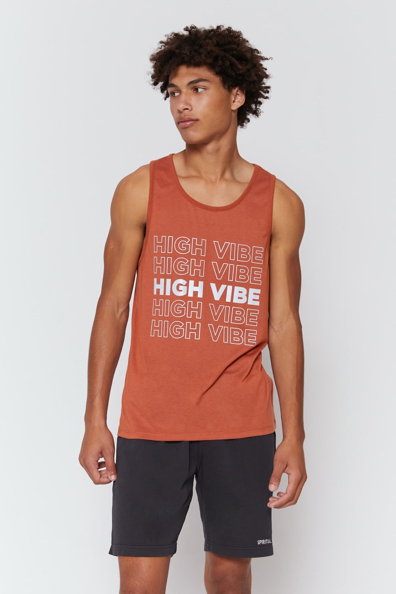 Men's Spiritual Gangster High Vibe Surf Tank Sweatshirts Terracotta | VA1306579