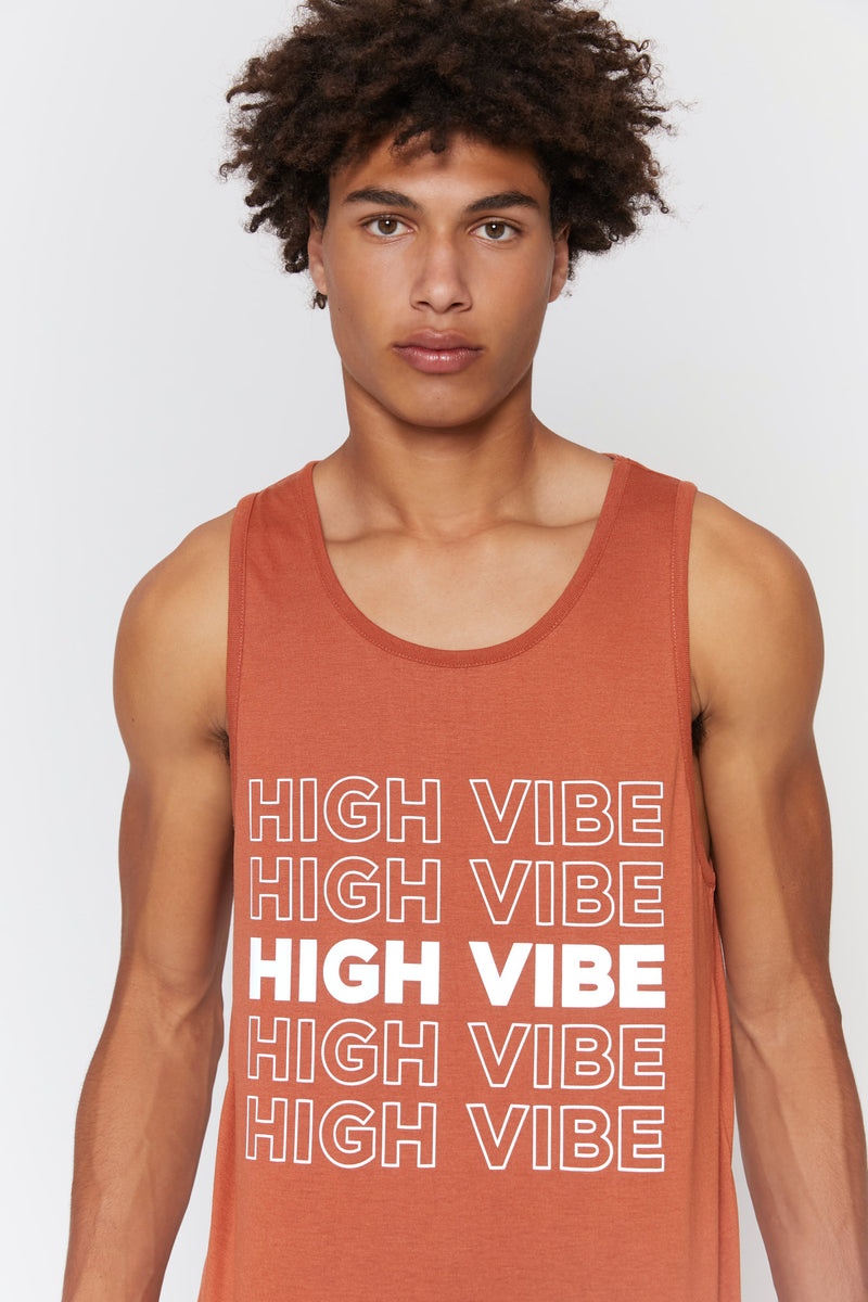 Men's Spiritual Gangster High Vibe Surf Tank Sweatshirts Terracotta | VA1306579