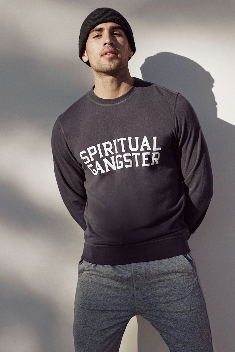 Men's Spiritual Gangster Old School Sweatshirt Sweatshirts Vintage Black | PZ6028347