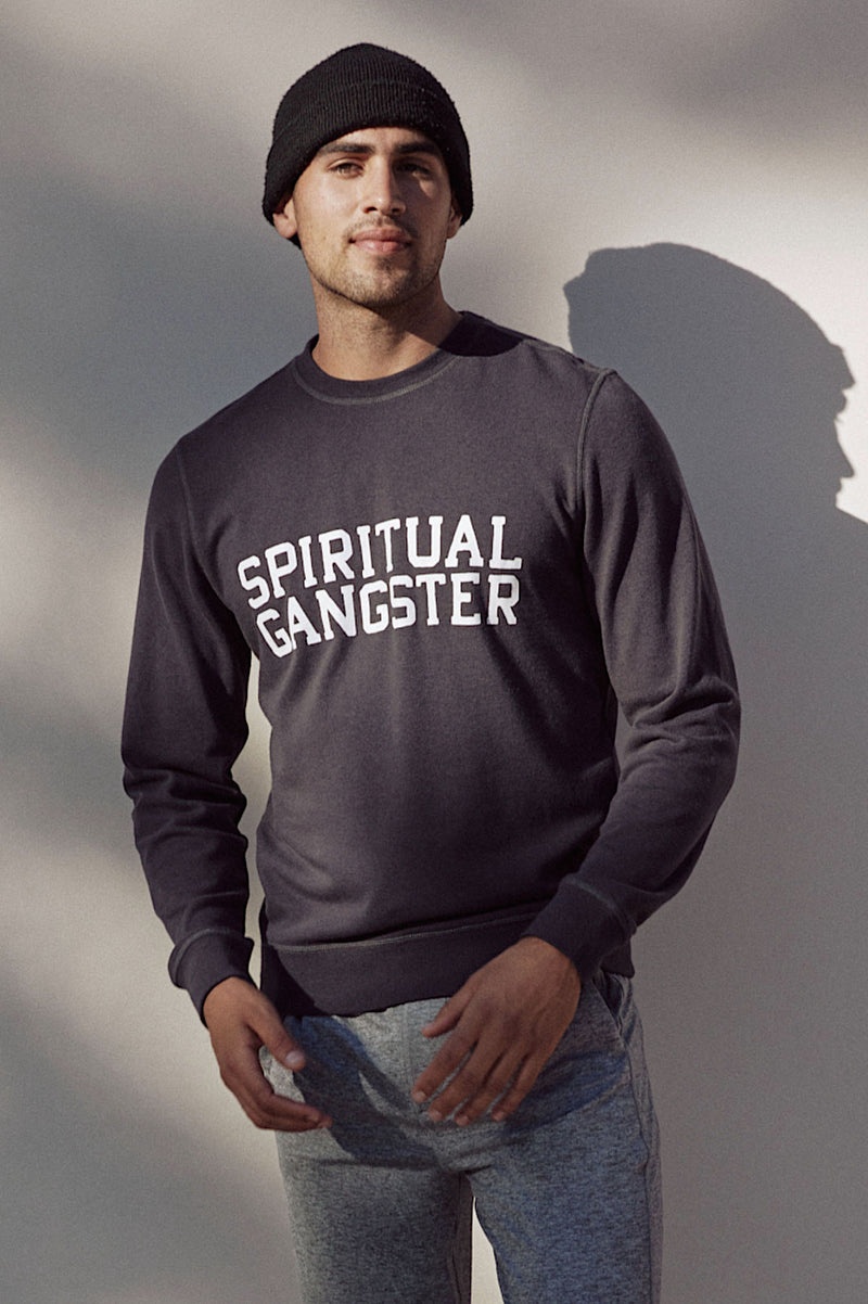 Men's Spiritual Gangster Old School Sweatshirt Sweatshirts Vintage Black | PZ6028347