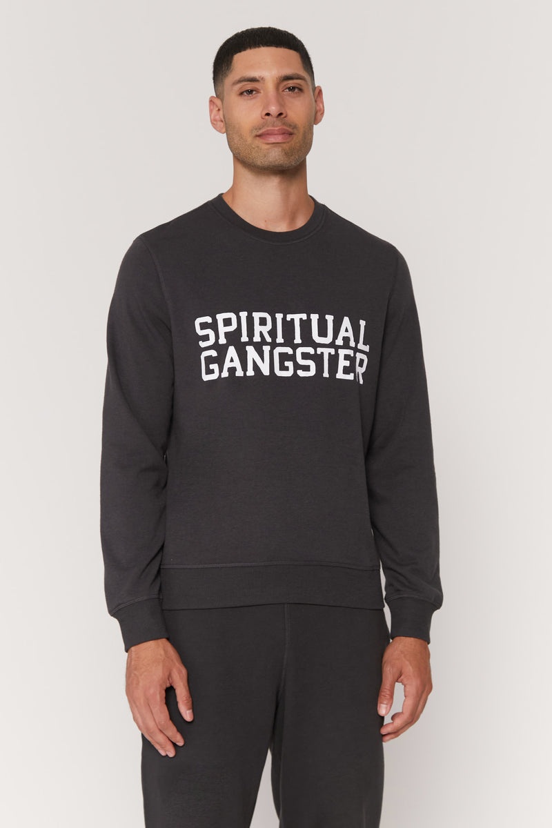 Men's Spiritual Gangster Old School Sweatshirt Sweatshirts Vintage Black | PZ6028347