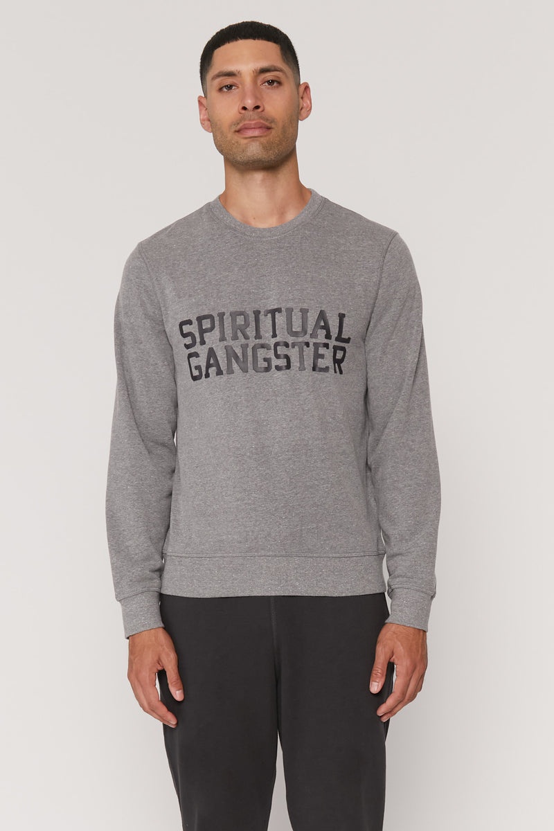 Men's Spiritual Gangster Old School Sweatshirt Sweatshirts Heather Grey | BX9637820