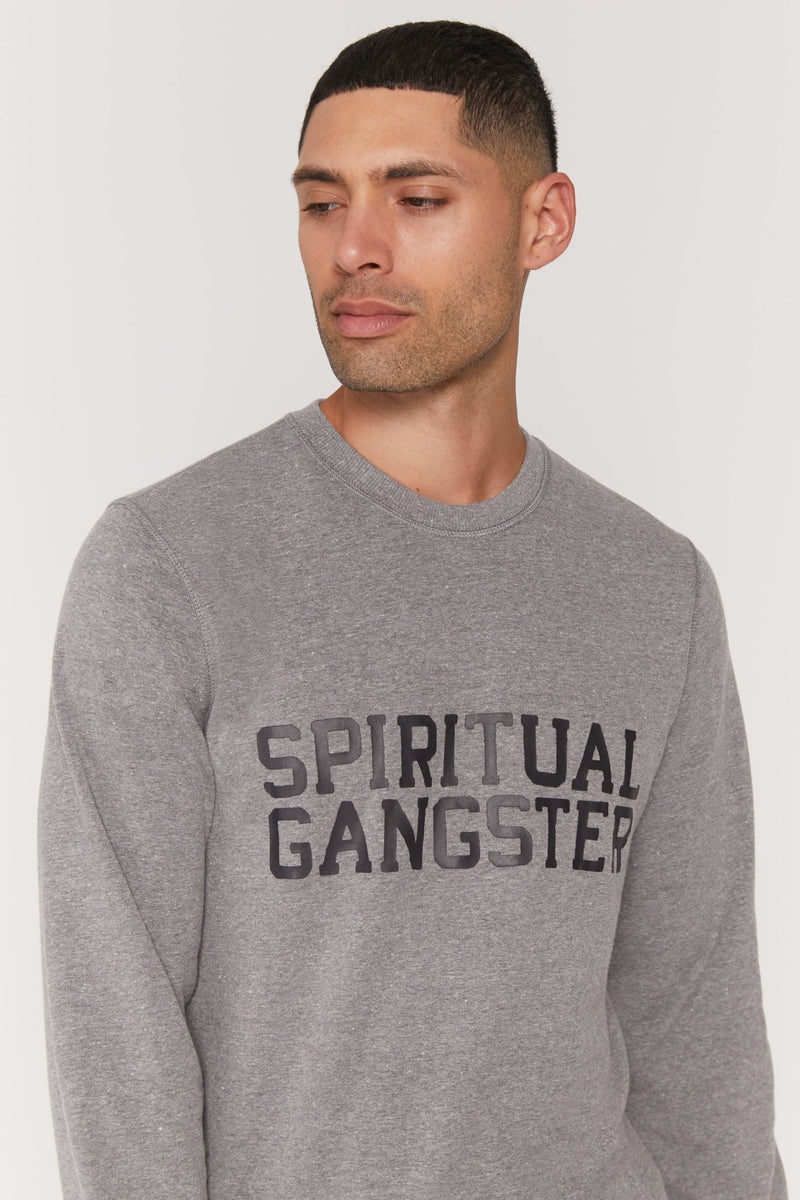 Men's Spiritual Gangster Old School Sweatshirt Sweatshirts Heather Grey | BX9637820