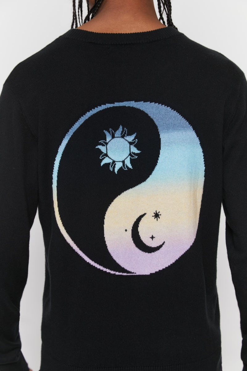 Men's Spiritual Gangster Yin Yang Parker Unisex Sweater Sweatshirts Vintage Black | LV3164729