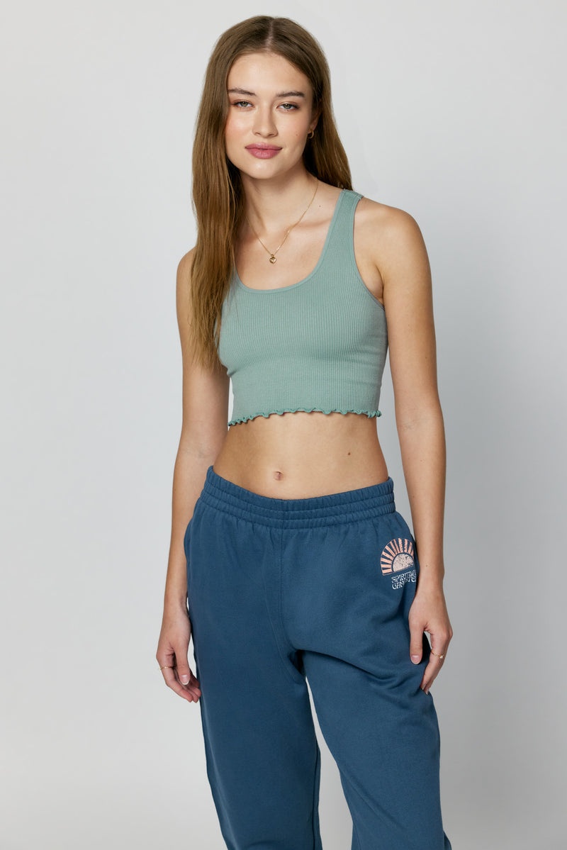 Women's Spiritual Gangster Amor Crop Tank Tees & Tanks Stormy Blue | QE4130258