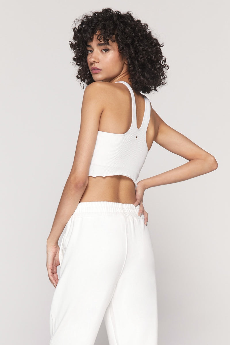 Women's Spiritual Gangster Amor Crop Tank Bras White | IH4501289