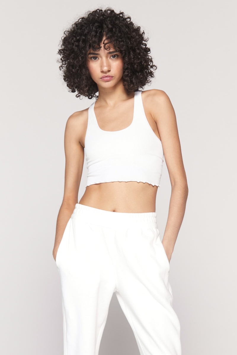 Women\'s Spiritual Gangster Amor Crop Tank Bras White | IH4501289