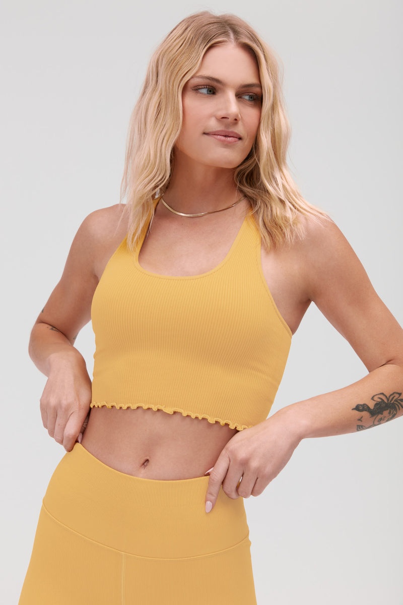 Women's Spiritual Gangster Amor Crop Tank Bras Apricot | RG0915327