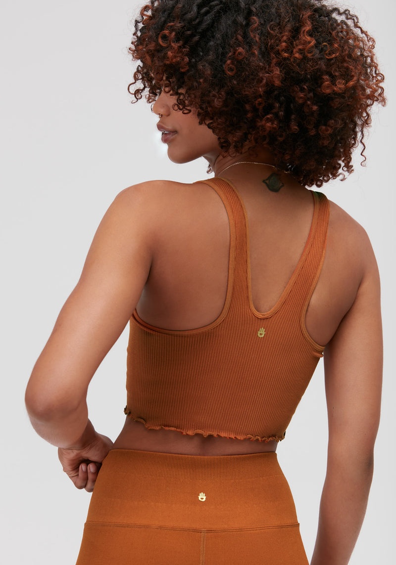 Women's Spiritual Gangster Amor Seamless Crop Tank Tops Nutmeg | YD4369521