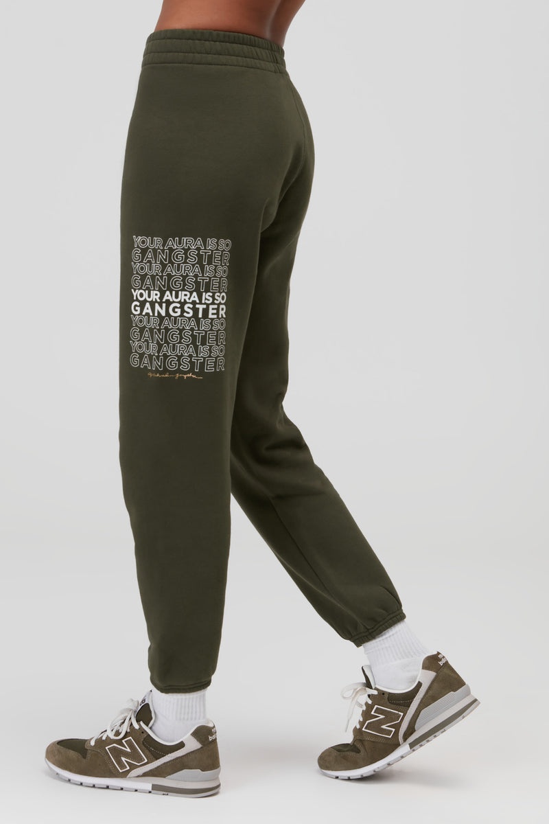 Women's Spiritual Gangster Aura Boyfriend Sweatpant Sweatpants & Joggers Leaf | GE9314625