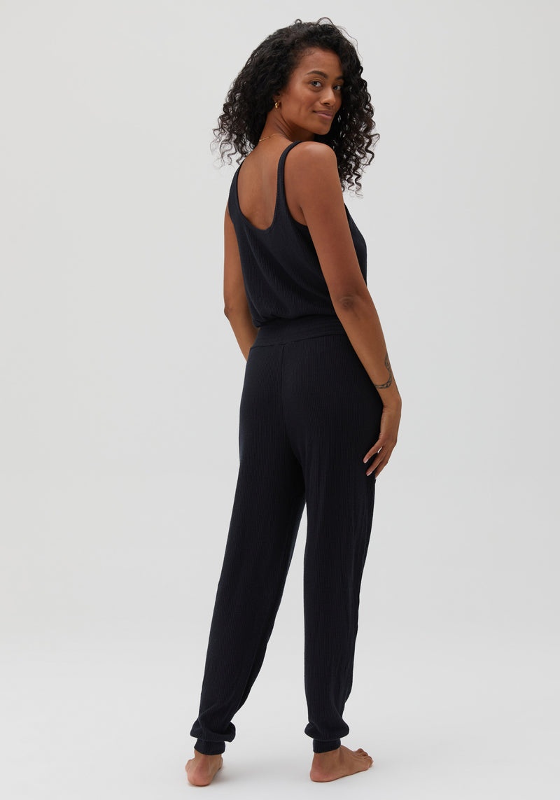 Women's Spiritual Gangster Ballet Rib Jumpsuit Dresses, Rompers & Jumpsuits Black | IJ4290763