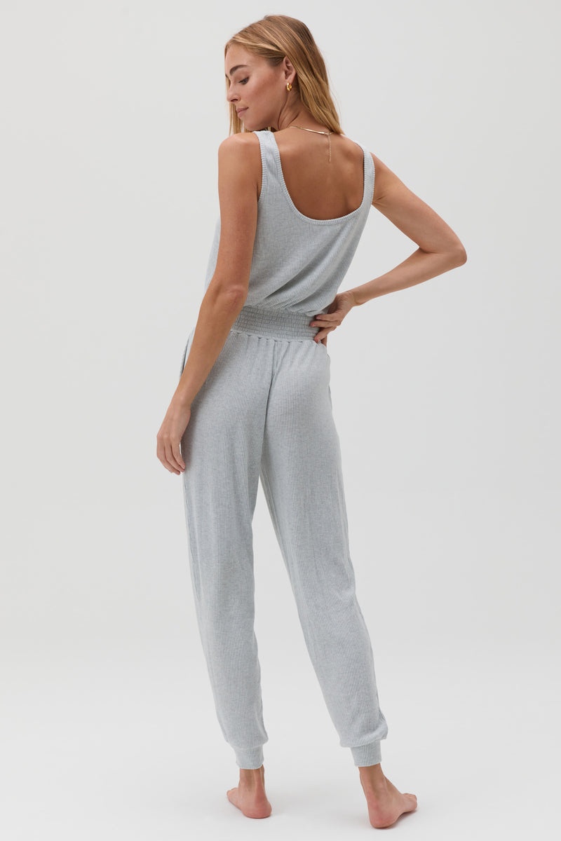 Women's Spiritual Gangster Ballet Rib Jumpsuit Dresses, Rompers & Jumpsuits Heather Ash | BQ0136579