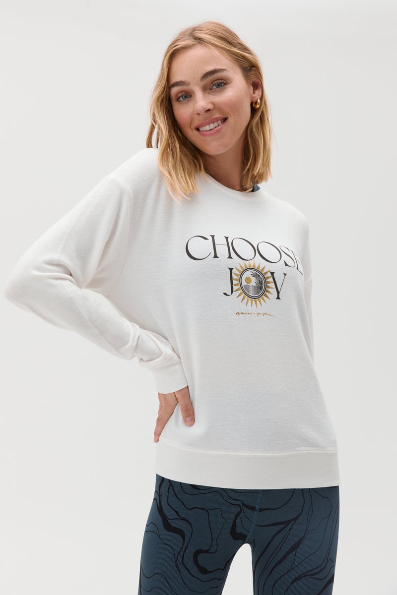 Women's Spiritual Gangster Choose Joy Savasana Sweater Sweatshirts Stone | AL8309526