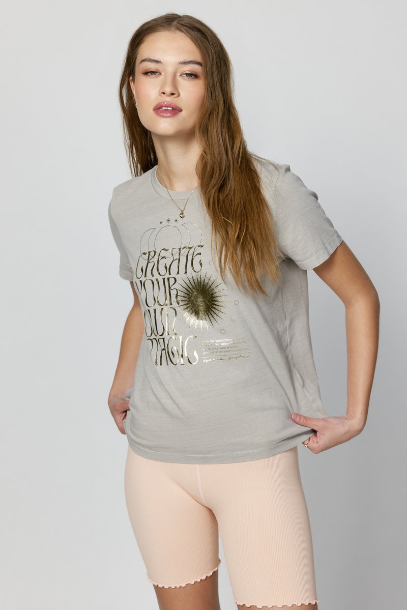 Women's Spiritual Gangster Create Magic Perfect Tee Tees & Tanks Soft Mist | EZ1645903