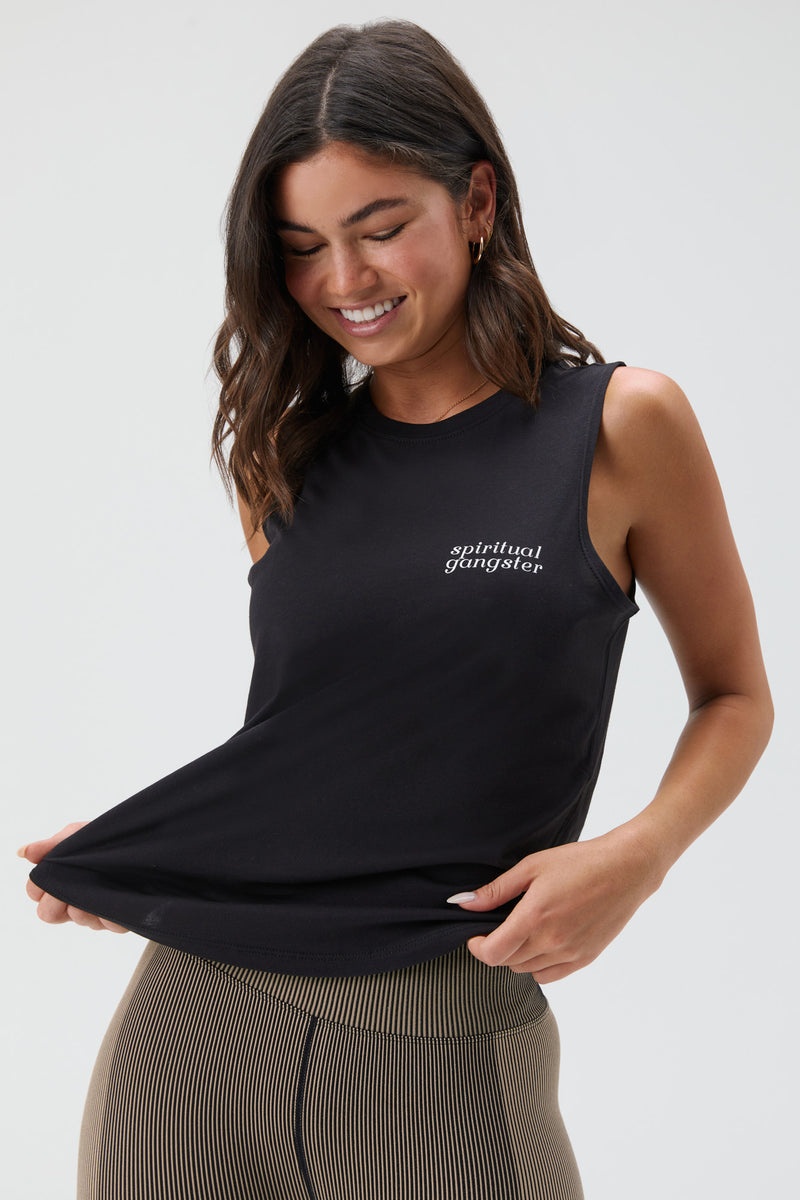 Women's Spiritual Gangster Create Wellness Muscle Tank Tees & Tanks Black | AW4159783