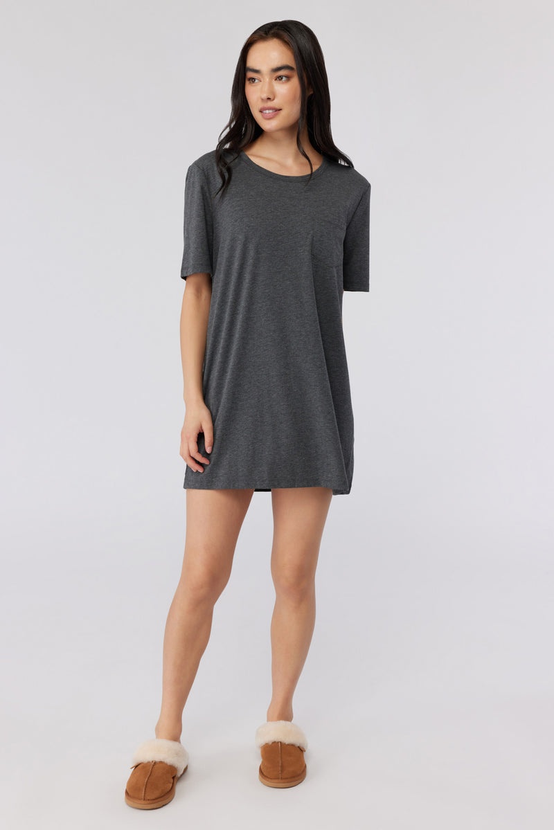 Women's Spiritual Gangster Dream Oversized Sleep Tee Dresses, Rompers & Jumpsuits Heather Charcoal | BT6215738