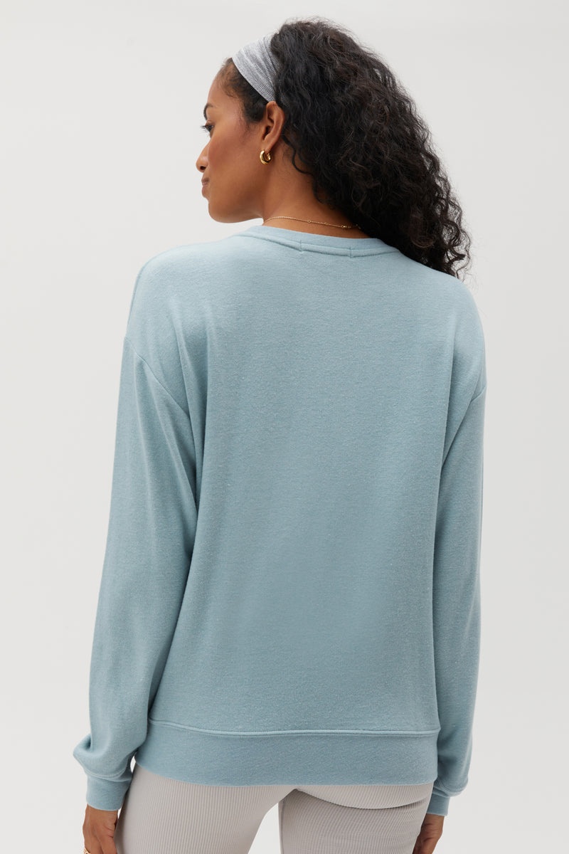 Women's Spiritual Gangster Enjoy The Now Savasana Sweater Sweaters Stormy Blue | GO4752180