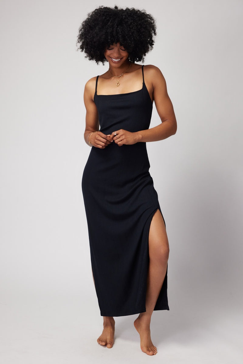 Women's Spiritual Gangster Estella Square Neck Maxi Dress Dresses, Rompers & Jumpsuits Black | FY4012963