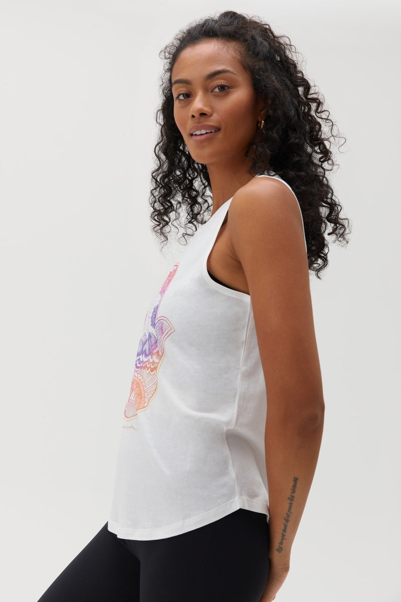 Women's Spiritual Gangster Hamsa Muscle Tank Tees & Tanks Stone | AO9278506