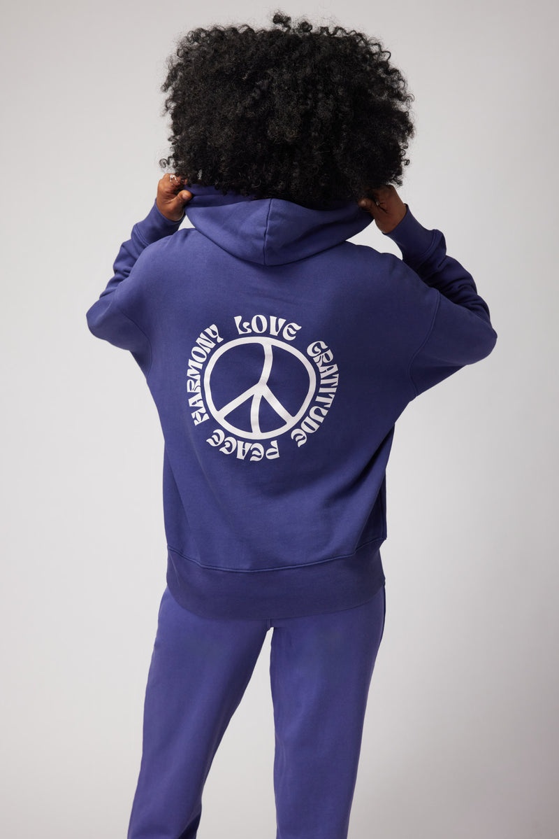 Women's Spiritual Gangster Harmony Phoebe Oversized Hoodie Sweatshirts Indigo | EN3290685