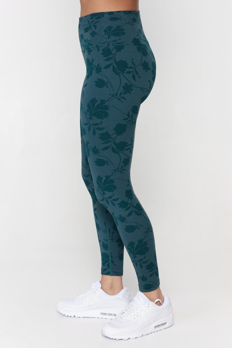 Women's Spiritual Gangster Jacquard Love Sculpt Seamless Legging Leggings Foliage Floral Print | DS4762980