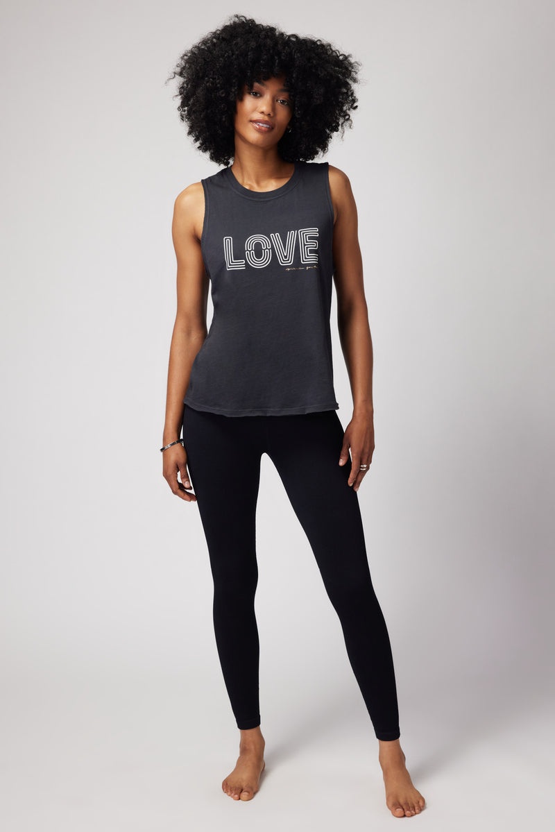 Women's Spiritual Gangster Love Gigi Muscle Tank Tees & Tanks Vintage Black | MO8954731