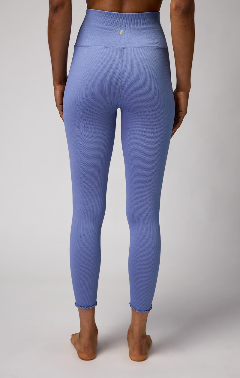 Women's Spiritual Gangster Love Sculpt Seamless 7/8 Ruffle Legging Bottoms Saltwater Blue | JG8039724