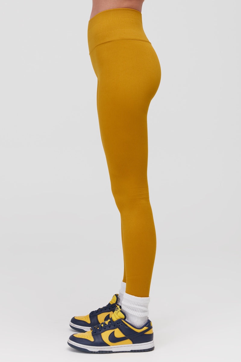 Women's Spiritual Gangster Love Sculpt Seamless Legging Bottoms Gold | FM1204538