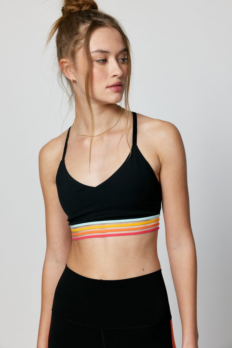 Women's Spiritual Gangster Nikki Dream Tech Eco Jersey Sports Bra Tops Black | XZ2396847