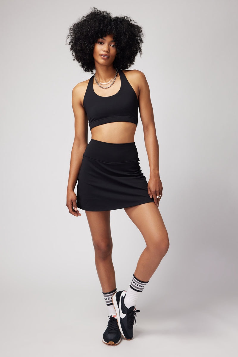 Women's Spiritual Gangster Nyla Active Skirt Bottoms Black | CL1027485