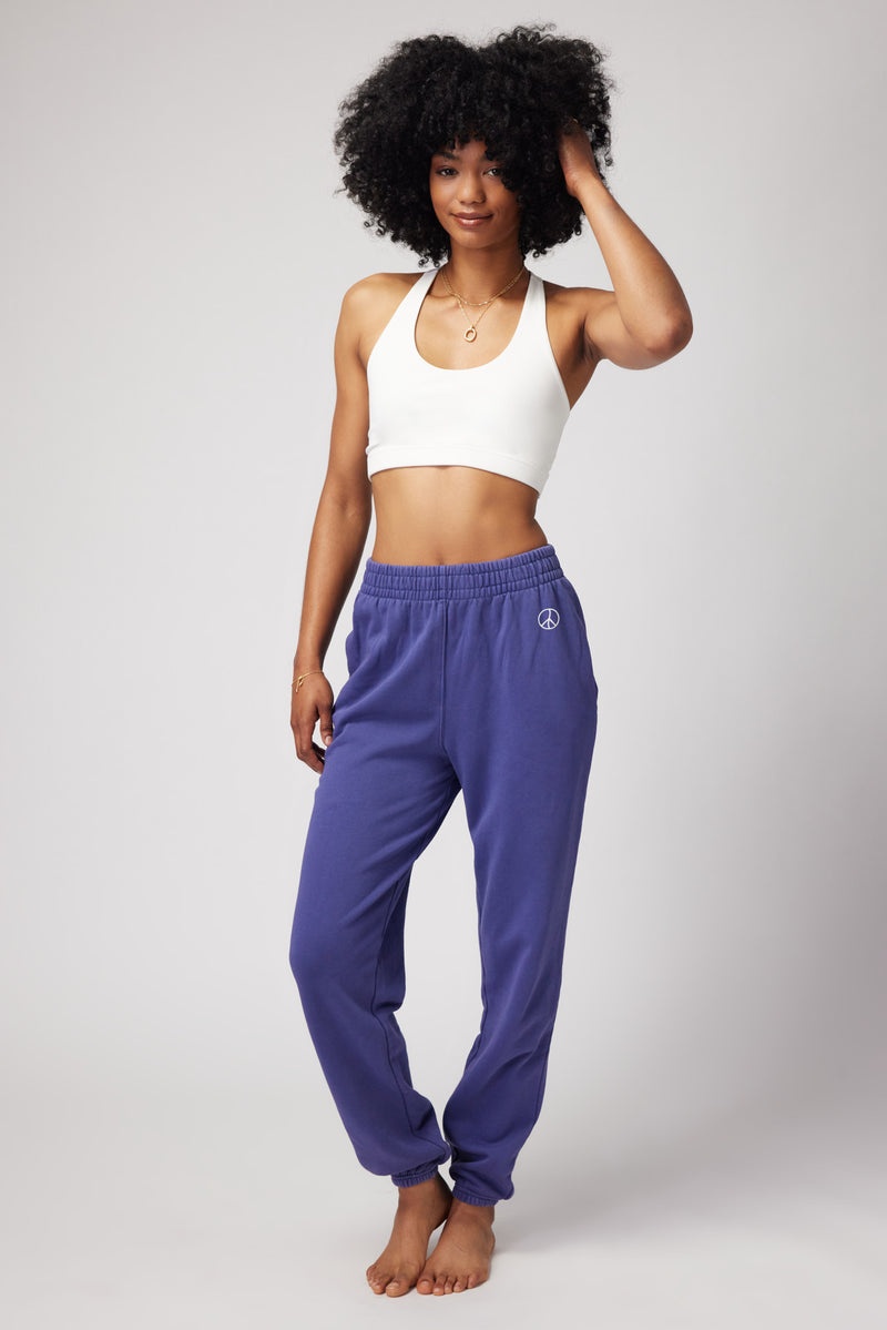 Women's Spiritual Gangster Peace Boyfriend Pocket Sweatpant Sweatpants & Joggers Indigo | BZ9827106