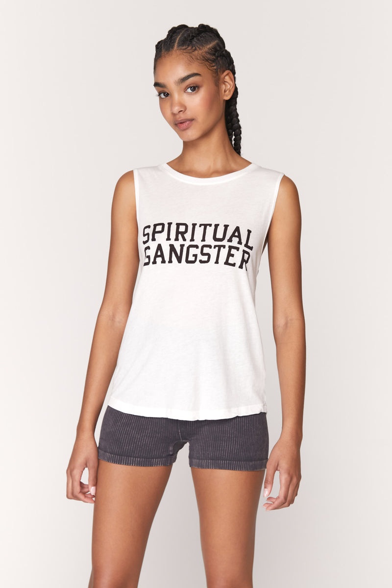 Women's Spiritual Gangster Varsity Muscle Tank Tees & Tanks Stardust | HL9617240