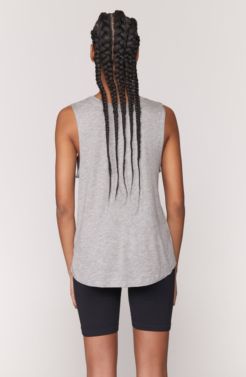 Women's Spiritual Gangster Script Muscle Tank Tees & Tanks Heather Grey | ZR6753948