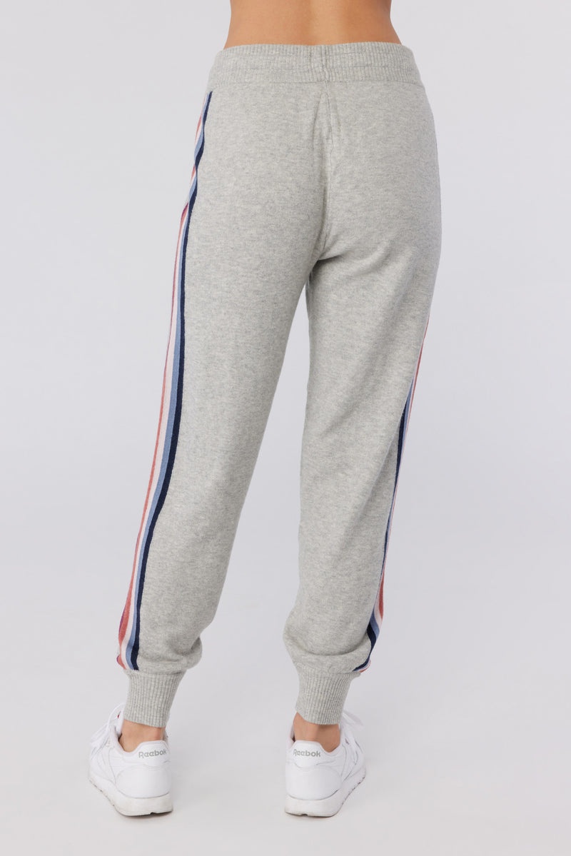 Women's Spiritual Gangster Stripe Sweater Knit Jogger Sweatpants & Joggers Heather Ash | SH9658310