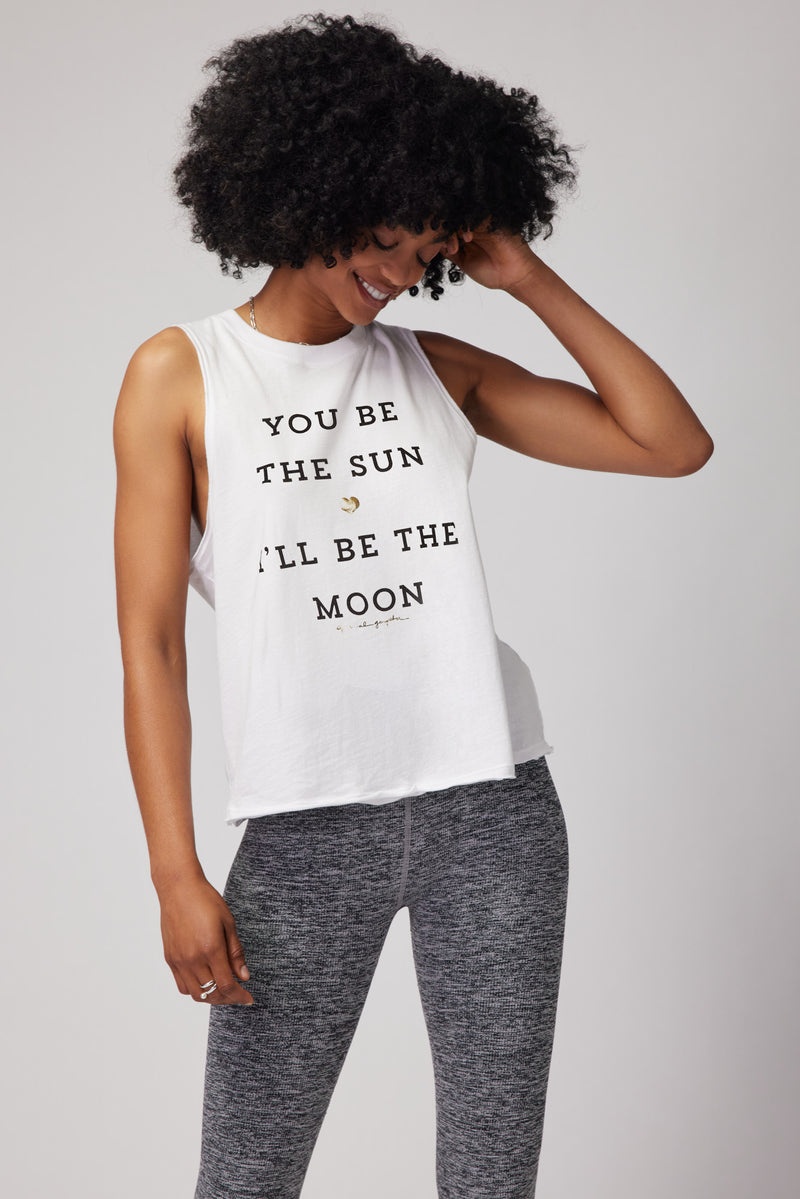 Women's Spiritual Gangster Sun Moon Gigi Muscle Tank Tees & Tanks Stone | LU4693052