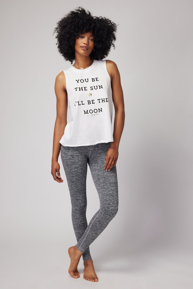 Women's Spiritual Gangster Sun Moon Gigi Muscle Tank Tees & Tanks Stone | LU4693052