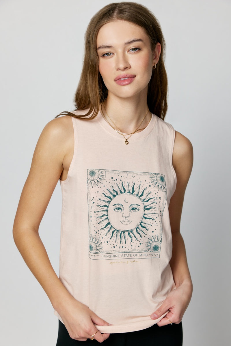 Women's Spiritual Gangster Sunshine State Of Mind Muscle Tank Tees & Tanks Dusk Pink | AC1468270